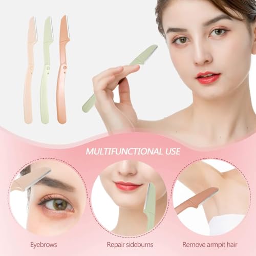 Calitate24 Women Foldable Razors for Facial Hair, Eyebrow Shaper Razors, Facial Hair Remover, Dermablade Razor for Women Face, Remove Fine Hairs, Eyebrow, Face and Neck Stainless Steel Razor, Pack of 3 - Image 4
