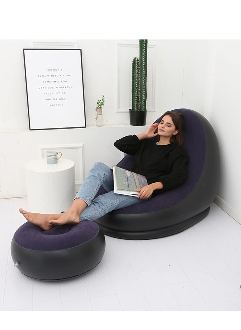 Generic - Inflatable Sofa Couch, Foldable Indoor Sofa Lounge Chair Sleeper Inflatable Lounger Air Sofa Chair Deck Chair for Bedroom Living Room Camping - Image 1
