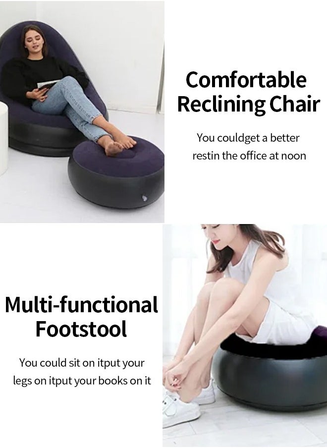 Generic - Inflatable Sofa Couch, Foldable Indoor Sofa Lounge Chair Sleeper Inflatable Lounger Air Sofa Chair Deck Chair for Bedroom Living Room Camping - Image 1