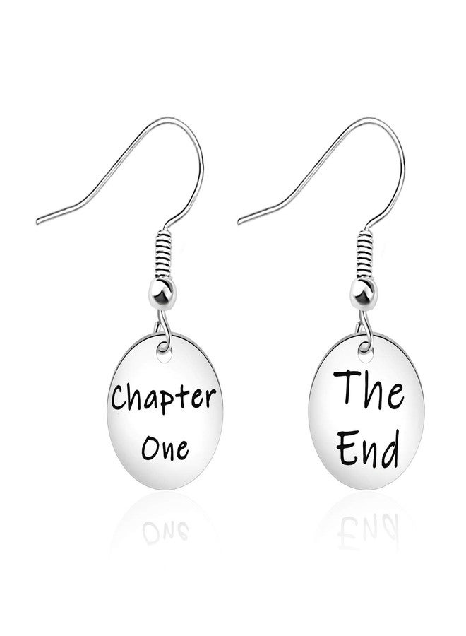 WUSUANED Book Lover Gift Chapter One And The End Earrings Literary Jewelry Bookworm Gift (chapter one and the end earrings) - Image 1