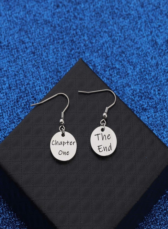 WUSUANED Book Lover Gift Chapter One And The End Earrings Literary Jewelry Bookworm Gift (chapter one and the end earrings) - Image 4