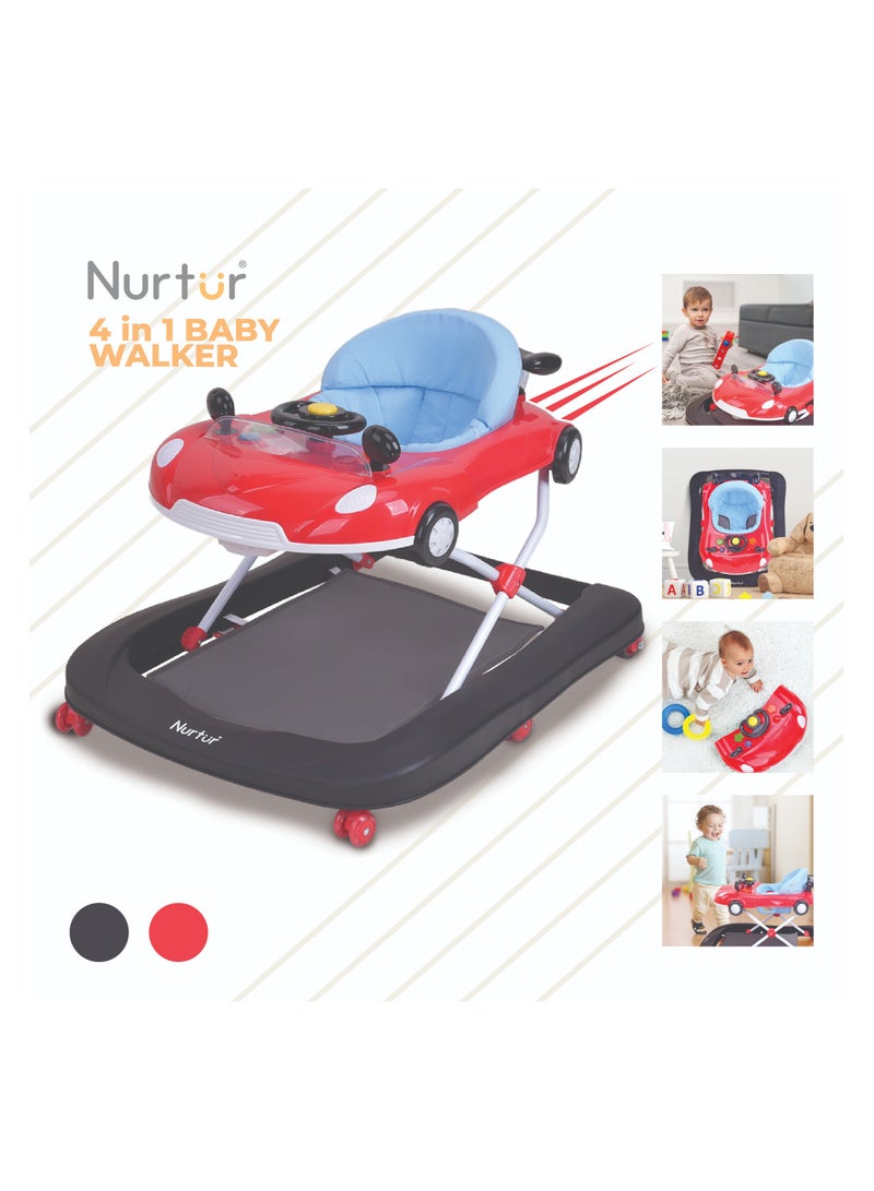 Nurtur 4 In 1 Baby Multi Walker-rocking Function- Music - 5 Height Adjustment- feeding table, car mould, easy fold - Multi - Image 1