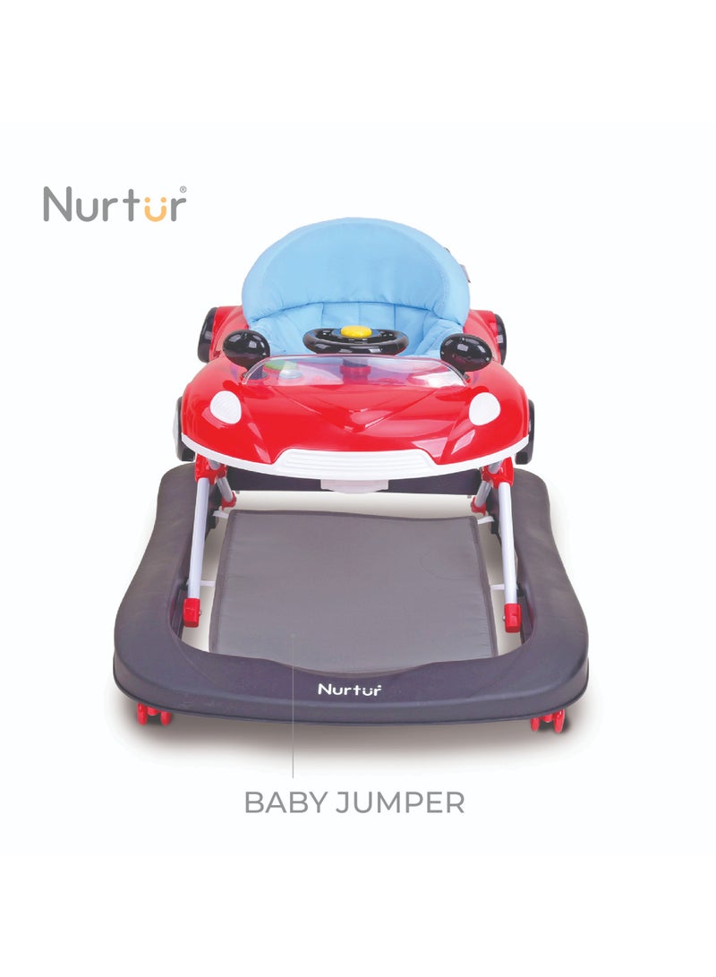 Nurtur 4 In 1 Baby Multi Walker-rocking Function- Music - 5 Height Adjustment- feeding table, car mould, easy fold - Multi - Image 3