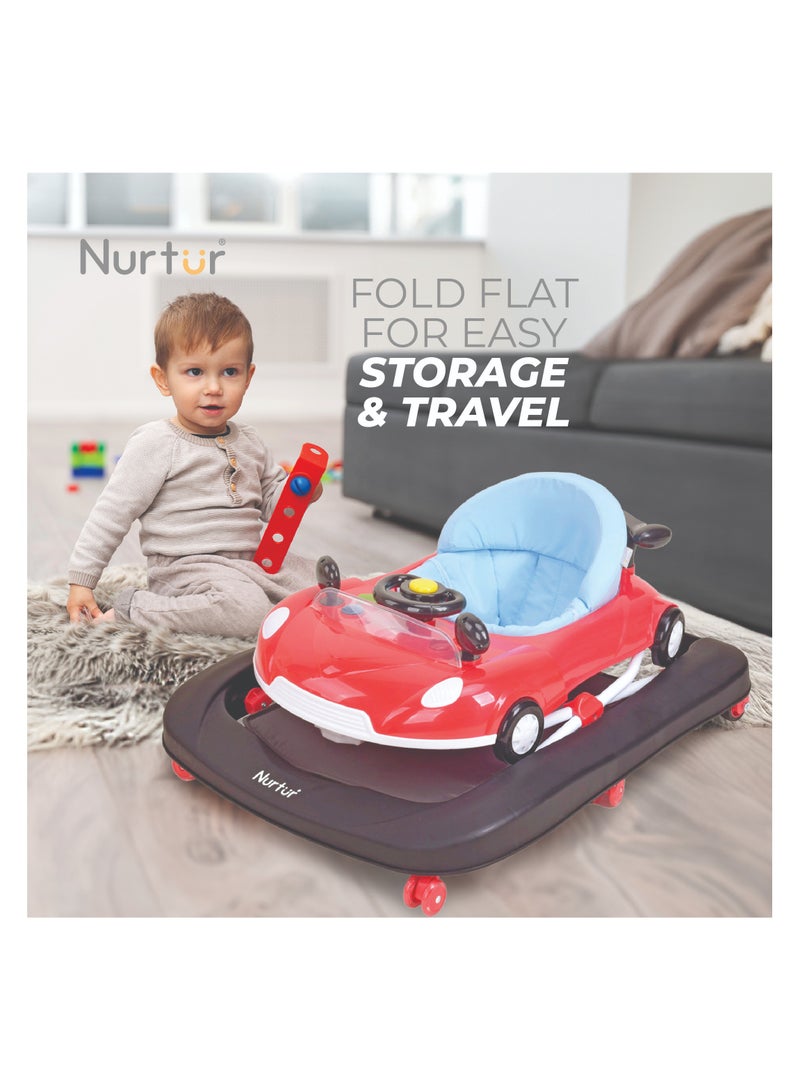 Nurtur 4 In 1 Baby Multi Walker-rocking Function- Music - 5 Height Adjustment- feeding table, car mould, easy fold - Multi - Image 5