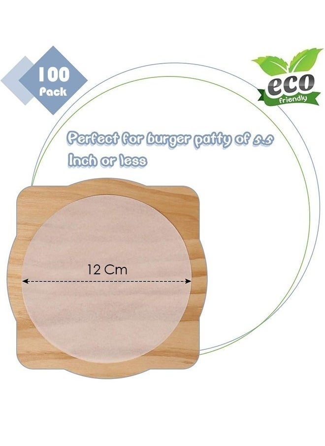 Generic Burger Press with 100pcs Non-Stick Patty Paper Sheets – 12cm Round Hamburger Paper for Freezing, Baking, BBQ & Cake Making (Oil & Water Resistant)  - Image 4