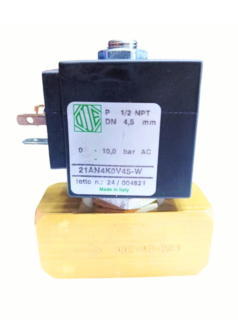 21AN4K0V45-W Solenoid Valve 1/2" NPT N.C 2/2 WAY BDV08230AY 230~50-240~60 16VA Made In Italy  - Image 4