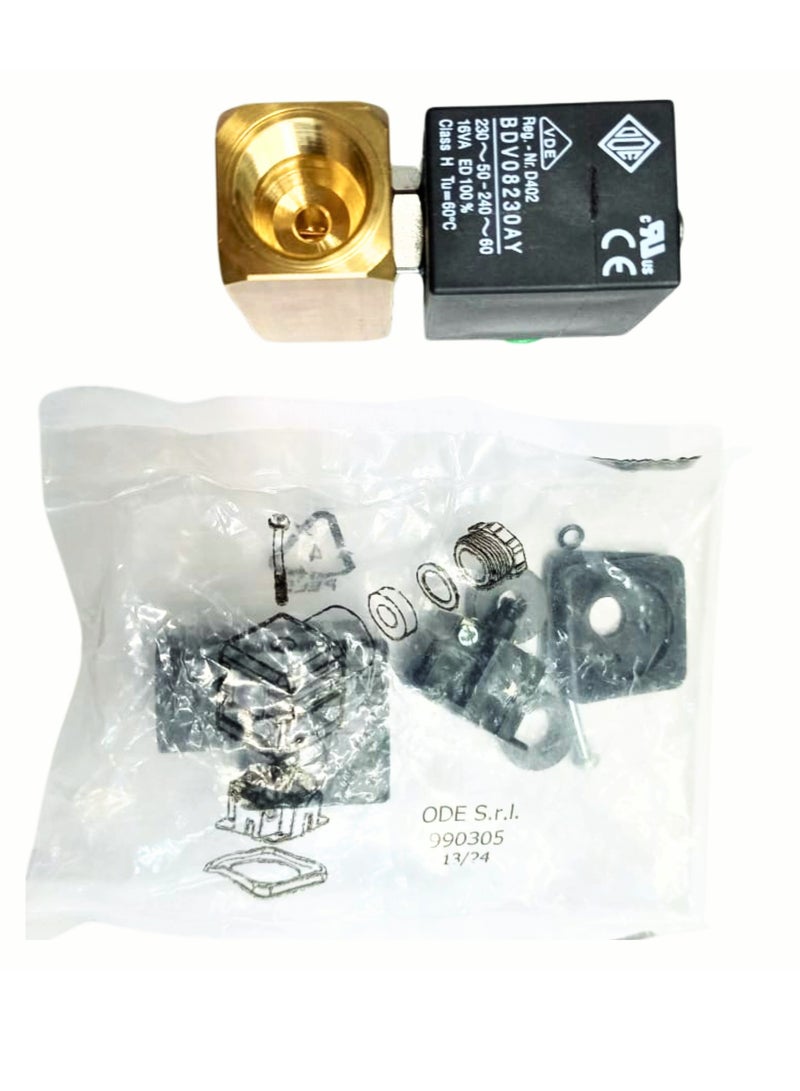 21AN4K0V45-W Solenoid Valve 1/2" NPT N.C 2/2 WAY BDV08230AY 230~50-240~60 16VA Made In Italy  - Image 5