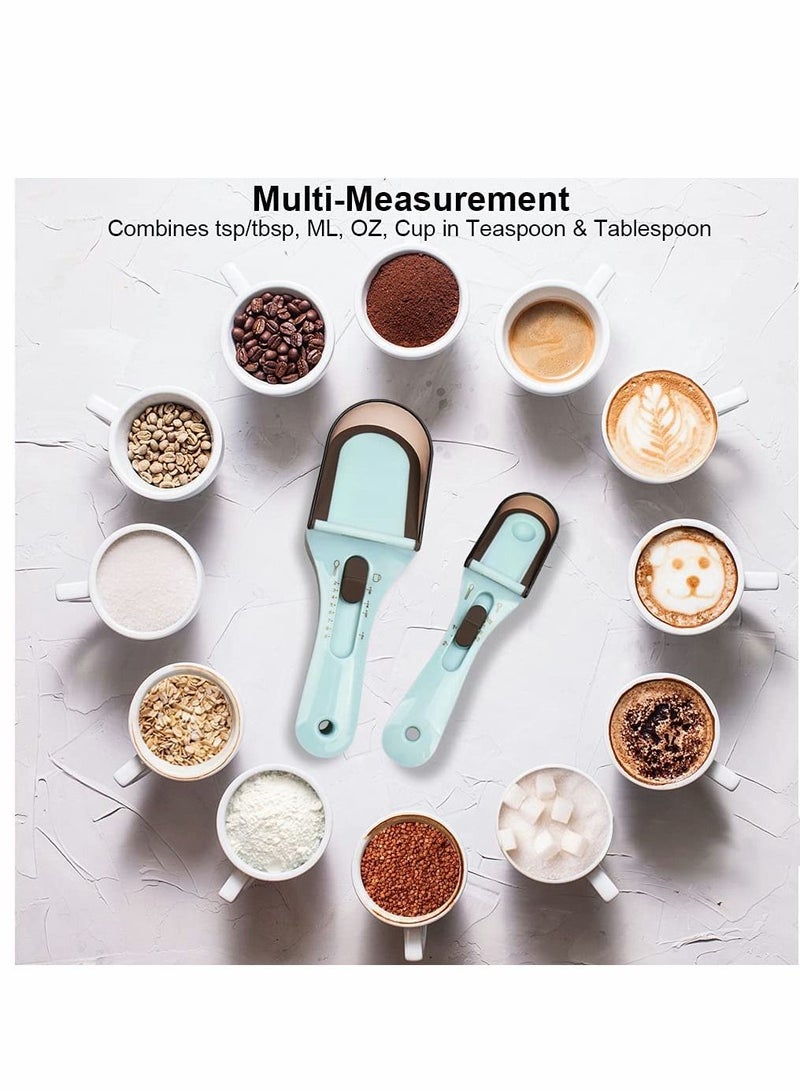 SYOSI Adjustable Measuring Cups, Spoons Sets, Kitchen Tools Plastic Tablespoon Measuring Cup Magnetic, for DIY Cooking Baking Kitchen, Solid/Powder/Liquid, Set of 2 - Image 3