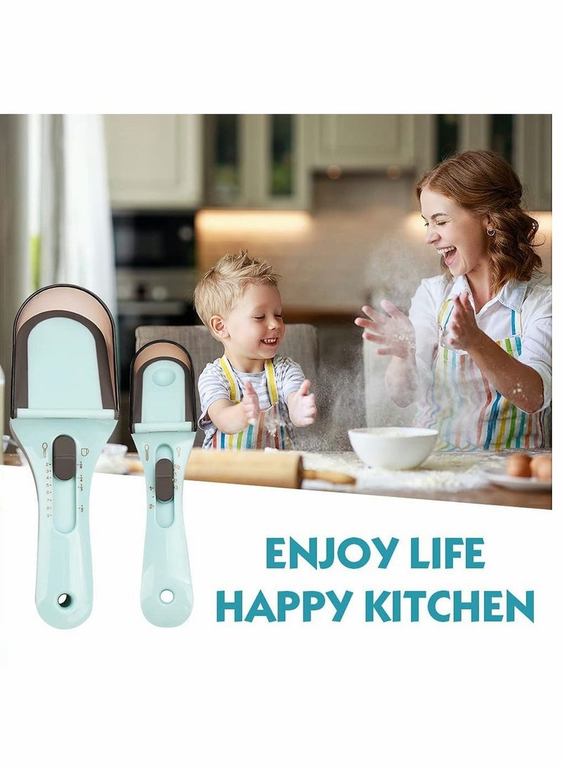 SYOSI Adjustable Measuring Cups, Spoons Sets, Kitchen Tools Plastic Tablespoon Measuring Cup Magnetic, for DIY Cooking Baking Kitchen, Solid/Powder/Liquid, Set of 2 - Image 4