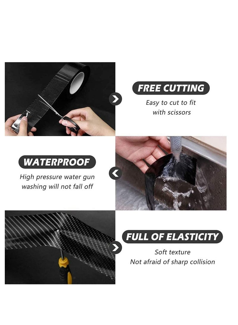 SYOSI Car Door Edge Guards Scratch Cover Sill Protector Bumper Protector 5D Carbon Fiber Car Wrap Film Automotive Self Adhesive Anti Collision Film Fits for Most Cars 1.2In x 33Ft, Black - Image 5