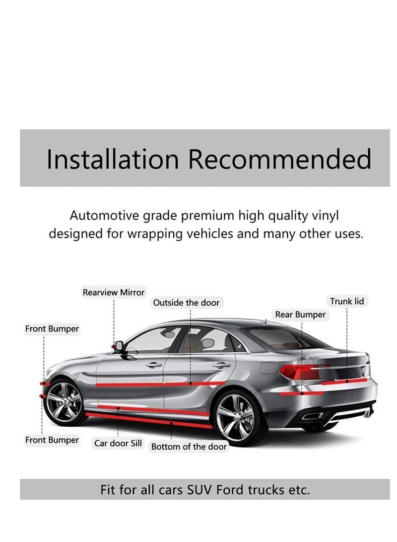 SYOSI Car Door Edge Guards Scratch Cover Sill Protector Bumper Protector 5D Carbon Fiber Car Wrap Film Automotive Self Adhesive Anti Collision Film Fits for Most Cars 1.2In x 33Ft, Black - Image 3