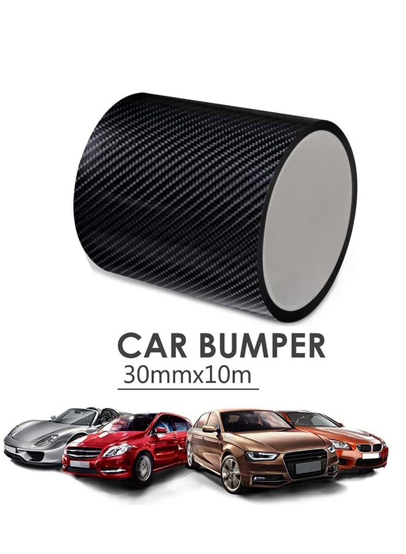 SYOSI Car Door Edge Guards Scratch Cover Sill Protector Bumper Protector 5D Carbon Fiber Car Wrap Film Automotive Self Adhesive Anti Collision Film Fits for Most Cars 1.2In x 33Ft, Black - Image 4