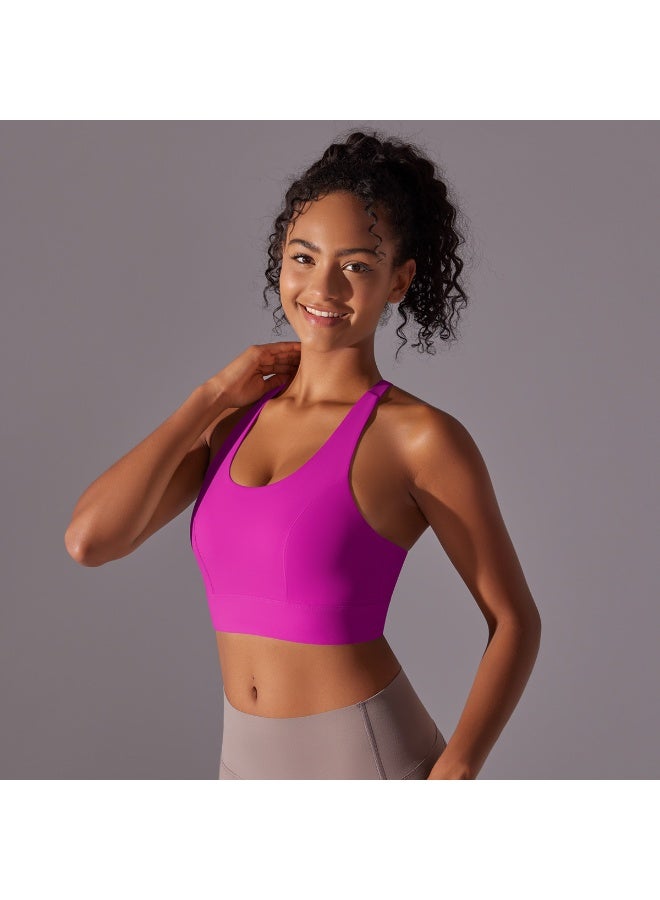 كوينج One-piece Sports Bra Non-marking Back on Yoga Tank Top Shockproof Underwear Running Fitness Training Breathable Gym Vest - Image 2