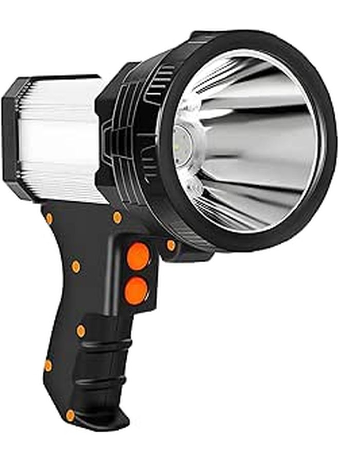 Rechargeable Waterproof Spotlight 9600mAh 3 Modes Handheld Flashlight Silver - Image 1