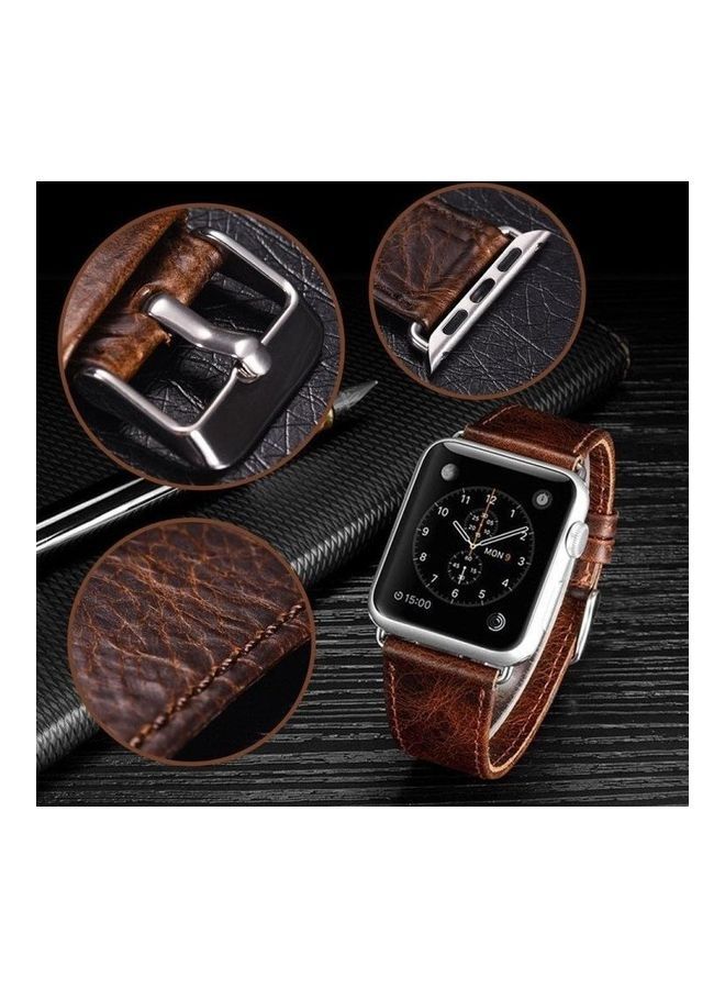 NIBEMINENT Replacement Watchband for Apple Watch Series 7/6/5/4/3/2/1/SE 38/40/41mm Light Brown - Image 5