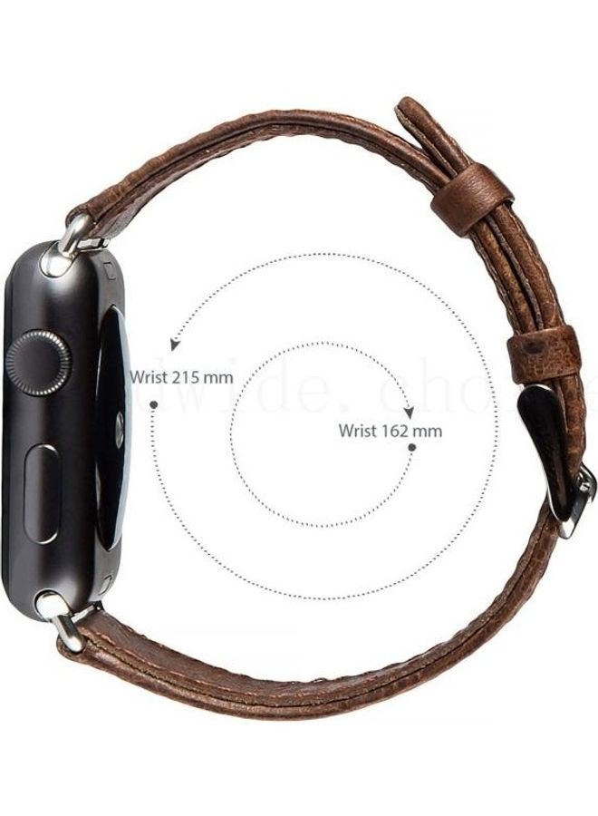 NIBEMINENT Replacement Watchband for Apple Watch Series 7/6/5/4/3/2/1/SE 38/40/41mm Light Brown - Image 4