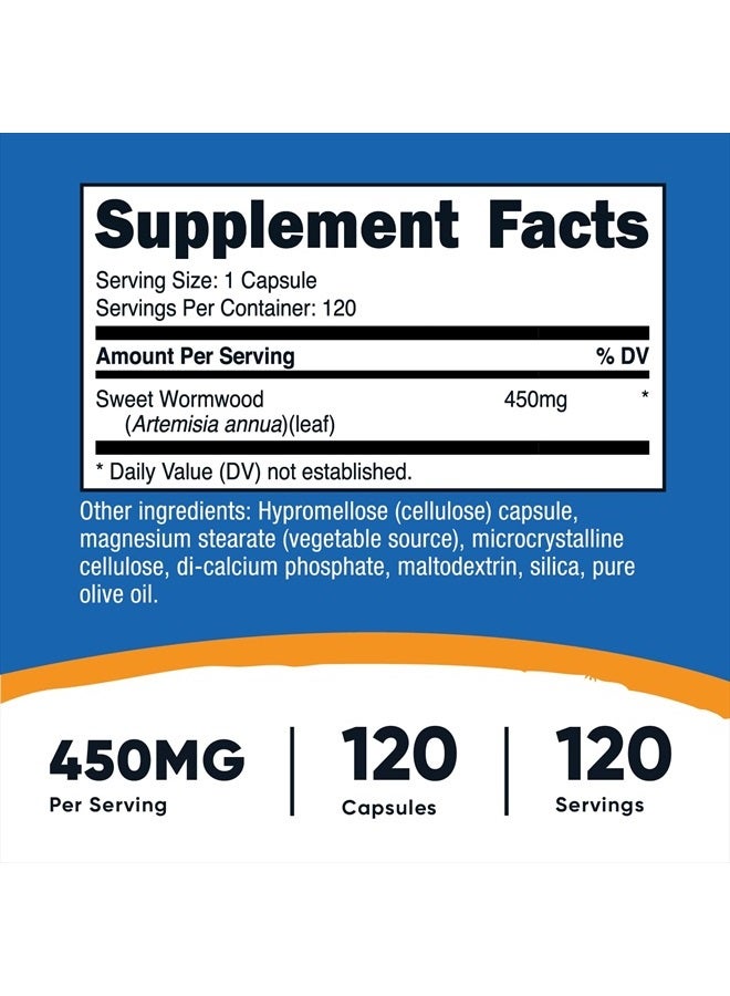 Nutricost الشيح، الشيح السنوي، 450 مجم، 120 كبسولة - Image 2