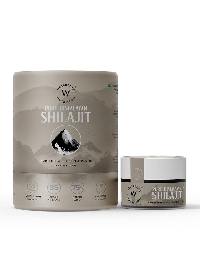 WELLBEING NUTRITION Wellbeing Nutrition Pure & Natural Himalayan Shilajit Original Resin 20g for Strength, Stamina & Performance | Shilajit Resin for Men & Women with 75% Fulvic Acid & 85 Trace Minerals | Lab Tested  - Image 1