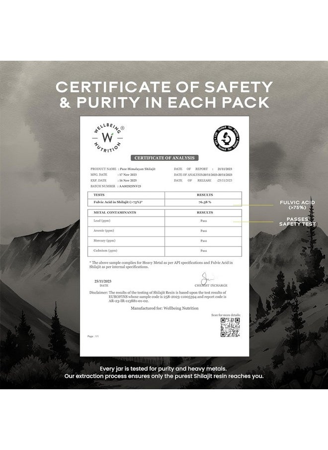 WELLBEING NUTRITION Wellbeing Nutrition Pure & Natural Himalayan Shilajit Original Resin 20g for Strength, Stamina & Performance | Shilajit Resin for Men & Women with 75% Fulvic Acid & 85 Trace Minerals | Lab Tested  - Image 5