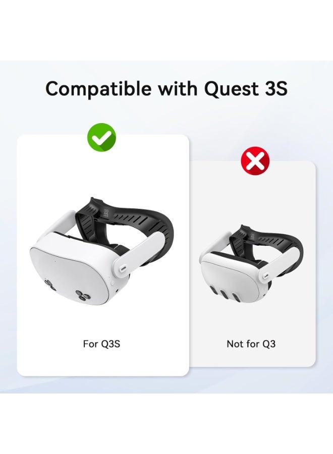 اي ام في ار غطاء وسادة الوجه المتوافق مع Meta/Oculus Quest 3S، وسادة PU مريحة وخيط الحرير المبرد، غير متوافق مع Q3 (FC5 التهوية الكاملة) - Image 2