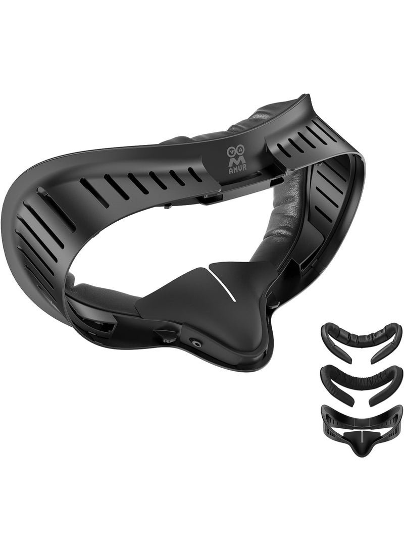 اي ام في ار غطاء وسادة الوجه المتوافق مع Meta/Oculus Quest 3S، وسادة PU مريحة وخيط الحرير المبرد، غير متوافق مع Q3 (FC5 التهوية الكاملة) - Image 1