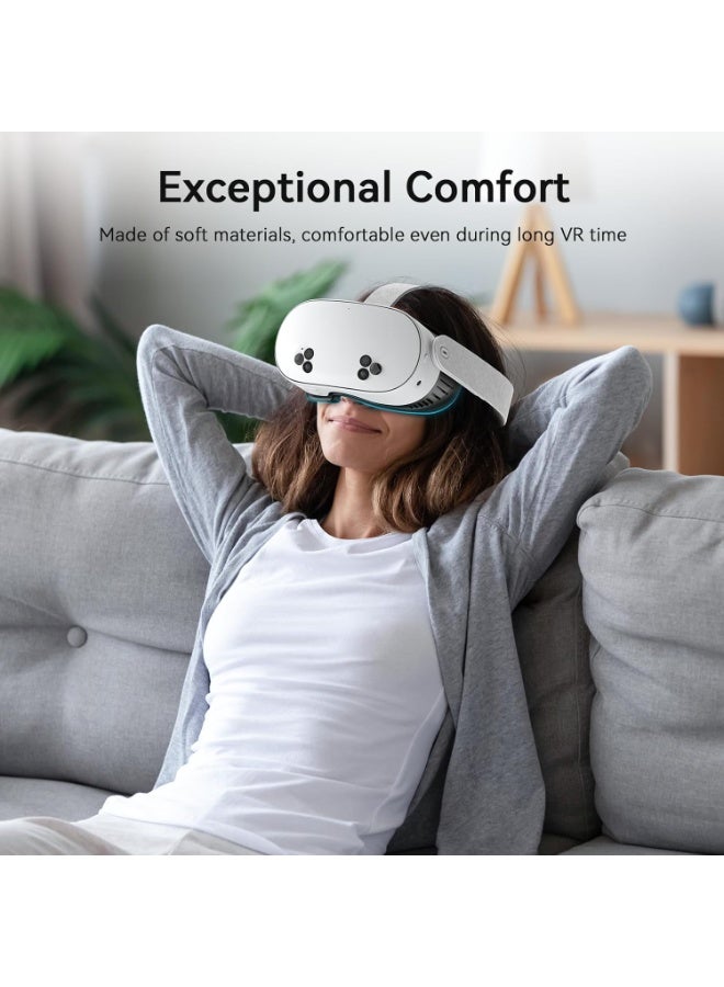 اي ام في ار غطاء وسادة الوجه المتوافق مع Meta/Oculus Quest 3S، وسادة PU مريحة وخيط الحرير المبرد، غير متوافق مع Q3 (FC5 التهوية الكاملة) - Image 4