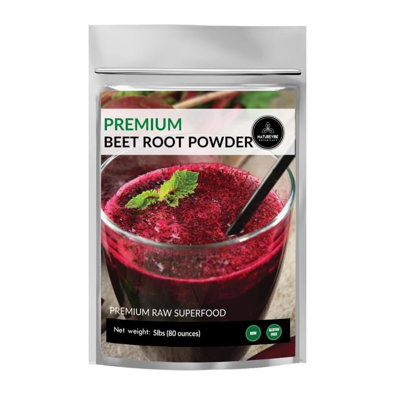 Naturevibe Botanicals Naturevibe Botanicals Beet Root Powder 5lbs Raw NonGMO Bulk Bag 80 Ounces Packaging May Vary 