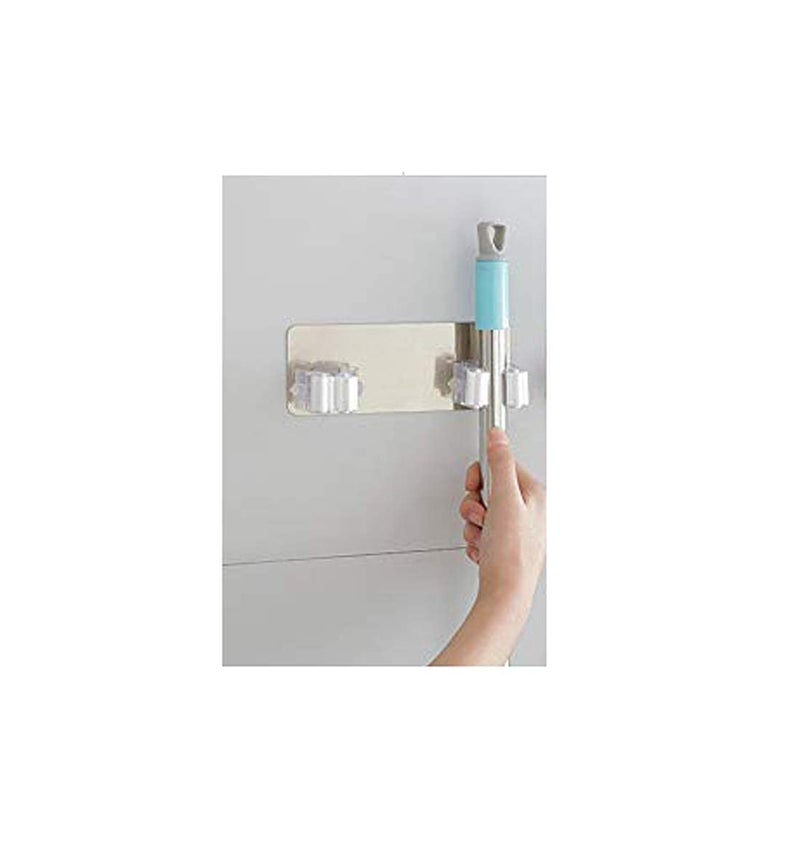 SAJAG Sajag Magic Sticker Mop and Broom Holder Wall Mounted Self Adhesive Hanging Tool Multipurpose Wall Mounted Organizer Storage Hooks and Brooms 18 X 7 X 3 cm 2 Holders - Image 2