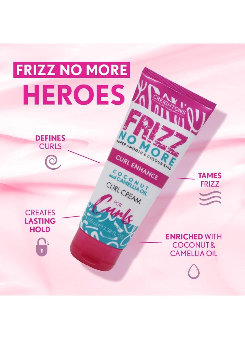 Creightons - Frizz No More Curl Enhance Curl Cream 100ml Reduces Frizz Defines Curls and Adds Glossy Shine with Coconut and Camellia Oil Humidity Defence Colour Kind All Hair Types - Image 1
