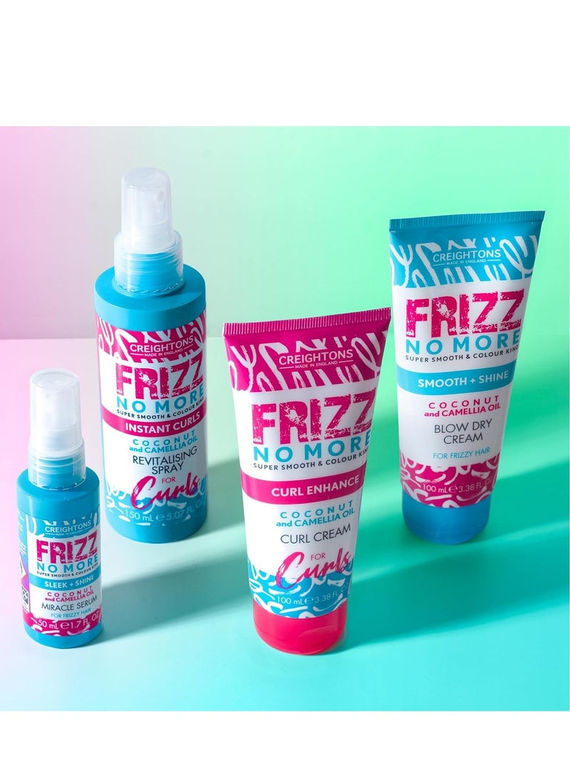 Creightons - Frizz No More Curl Enhance Curl Cream 100ml Reduces Frizz Defines Curls and Adds Glossy Shine with Coconut and Camellia Oil Humidity Defence Colour Kind All Hair Types - Image 1