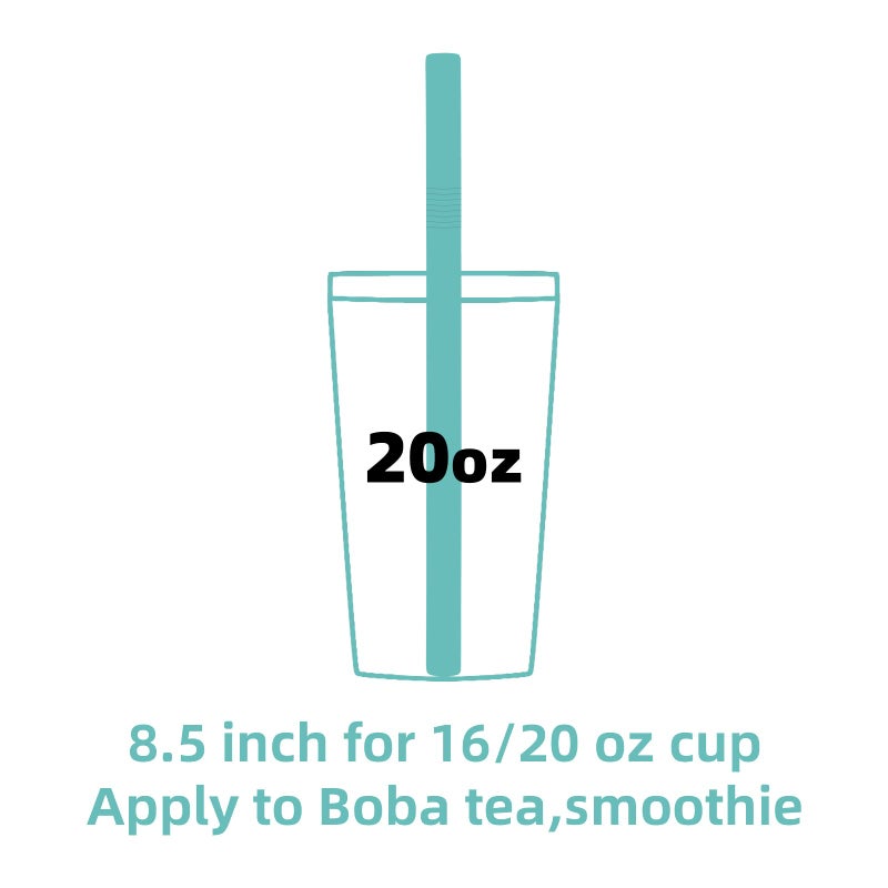 Kitiok Reuseable Boba Metal Straws 8-Piece Stainless Steel Wide Jumbo Metal Drinking Straws for Smoothie Beverages Boba Tea Milkshake Rainbow - Image 4