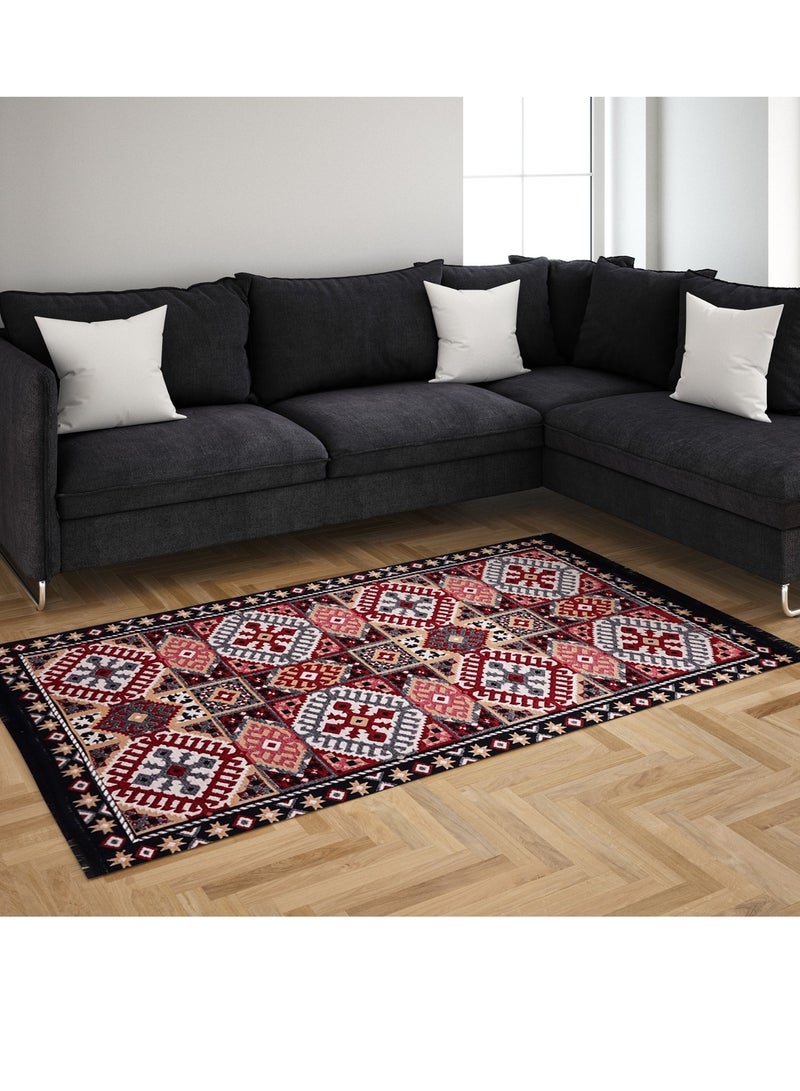 BiggHome Area Rug 80x150cm, Made in Turkey, Indoor Area Rug, Carpet for Home, Machine Washable, Durable, Ethnic-Inspired Pattern for Living Room - SA25EU - Image 1