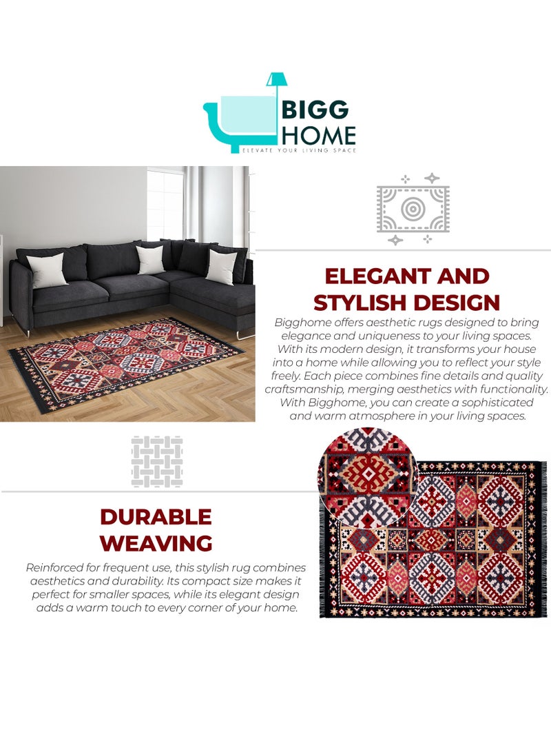 BiggHome Area Rug 80x150cm, Made in Turkey, Indoor Area Rug, Carpet for Home, Machine Washable, Durable, Ethnic-Inspired Pattern for Living Room - SA25EU - Image 4
