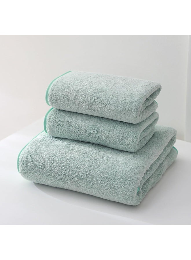 3 Pack Quick Dry Lint Free Microfiber Bath Towel Set, Sea Green - Image 1