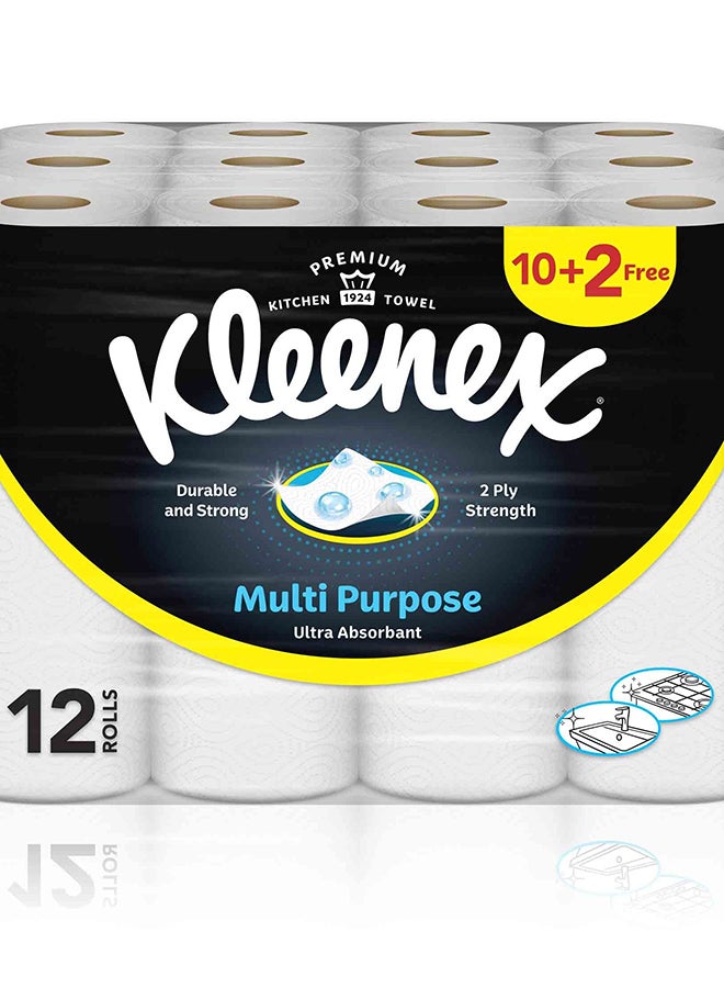 Kleenex Multi Purpose Kitchen Tissue Paper Towel, 2 PLY, 8 Rolls x 40 Sheets, Absorbent Towels for all Surfaces - Image 1