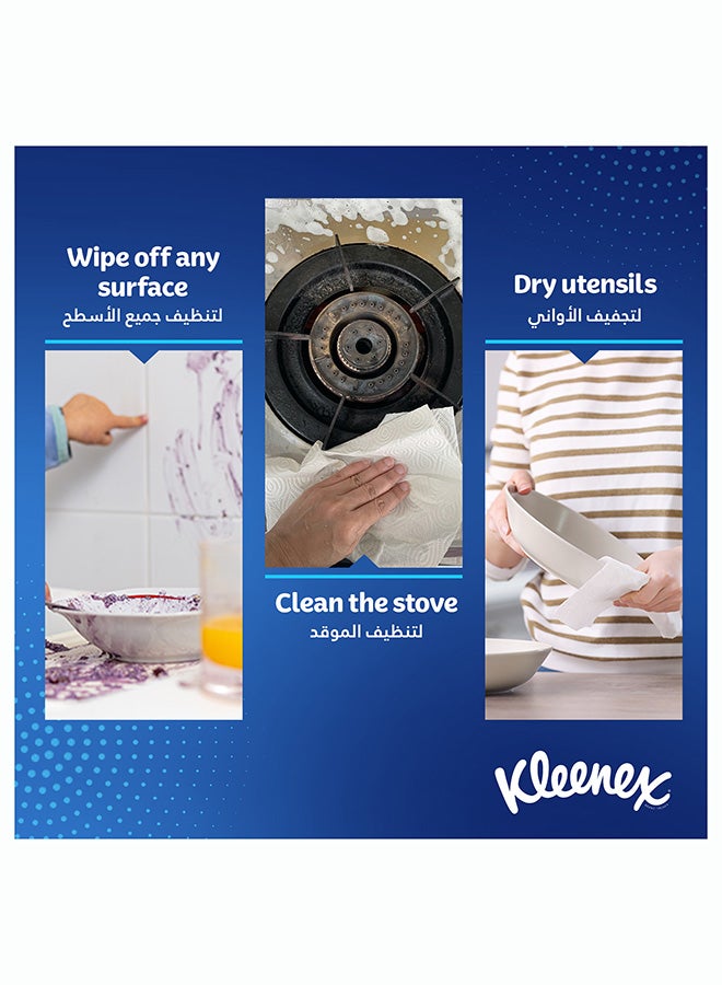 Kleenex مناديل مطبخ كلينكس متعددة الاستخدامات، 2 طبقة، 8 لفات × 40 ورقة، مناديل ماصة لجميع الأسطح - Image 5