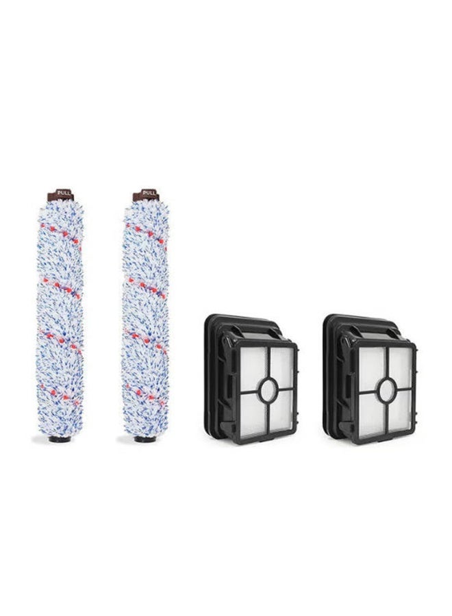 4 حزم قطع غيار متوافقة مع Bissell CrossWave 1866/1868/1926/1785 المكنسة الكهربائية تتضمن لفة فرشاة متعددة السطح ومرشح فراغ - Image 1