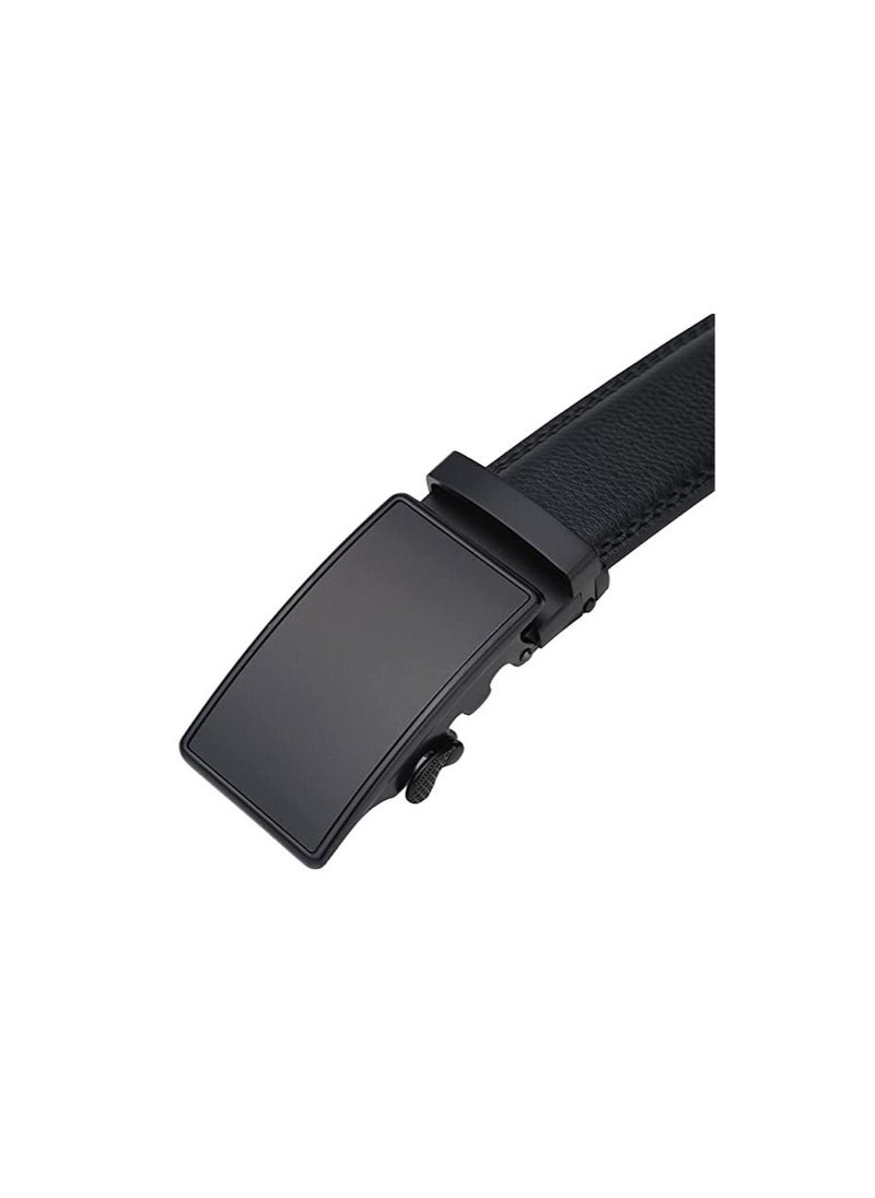 Excefore - Men's Belt, Leather Ratchet Dress Belt Adjustable Sliding Buckle, Automatic Buckle (2 PCS) - Image 1