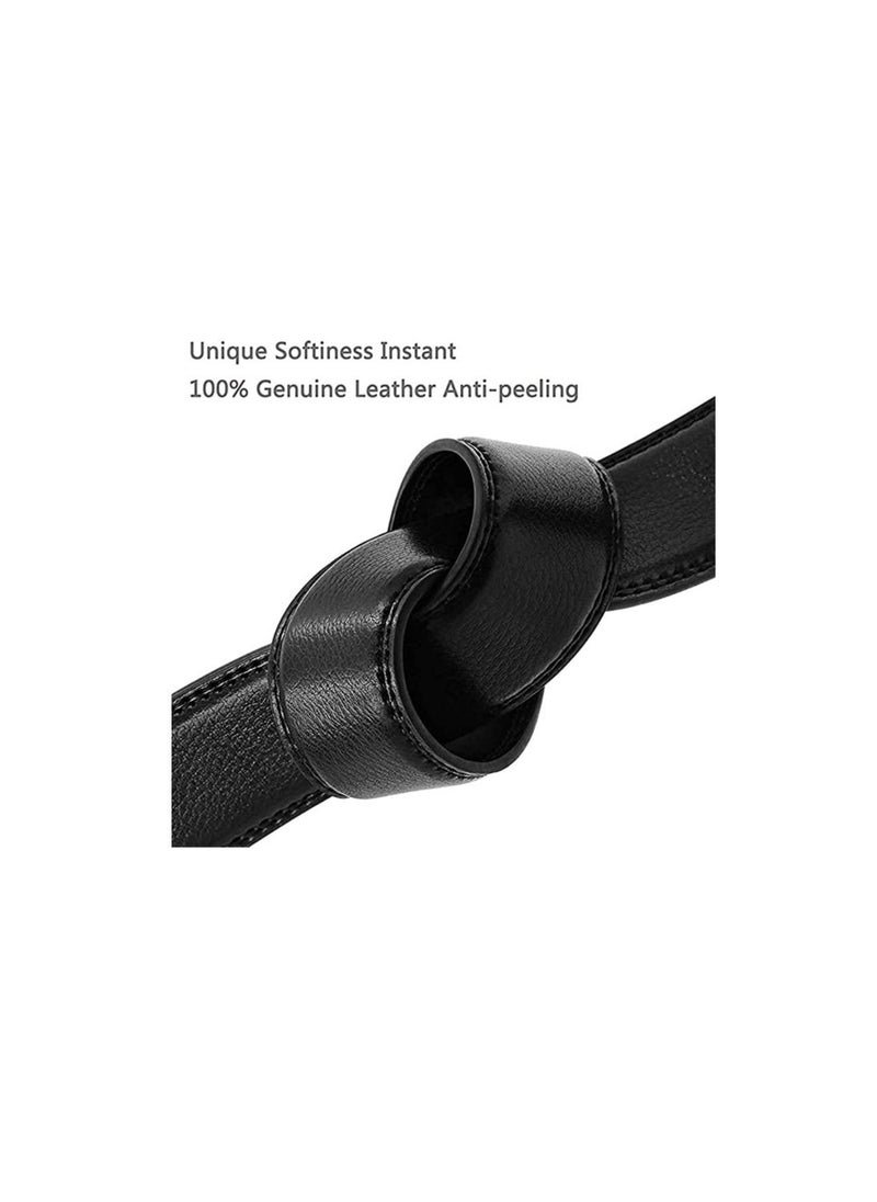 Excefore - Men's Belt, Leather Ratchet Dress Belt Adjustable Sliding Buckle, Automatic Buckle (2 PCS) - Image 1