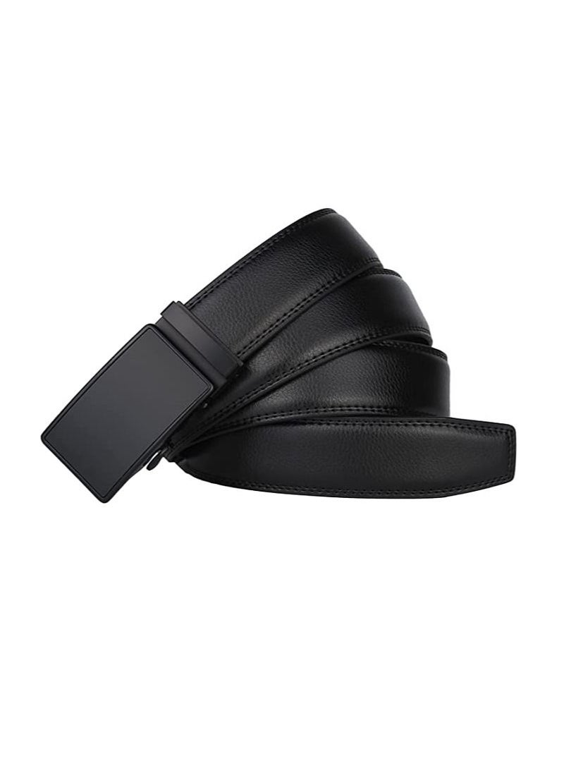Excefore - Men's Belt, Leather Ratchet Dress Belt Adjustable Sliding Buckle, Automatic Buckle (2 PCS) - Image 1