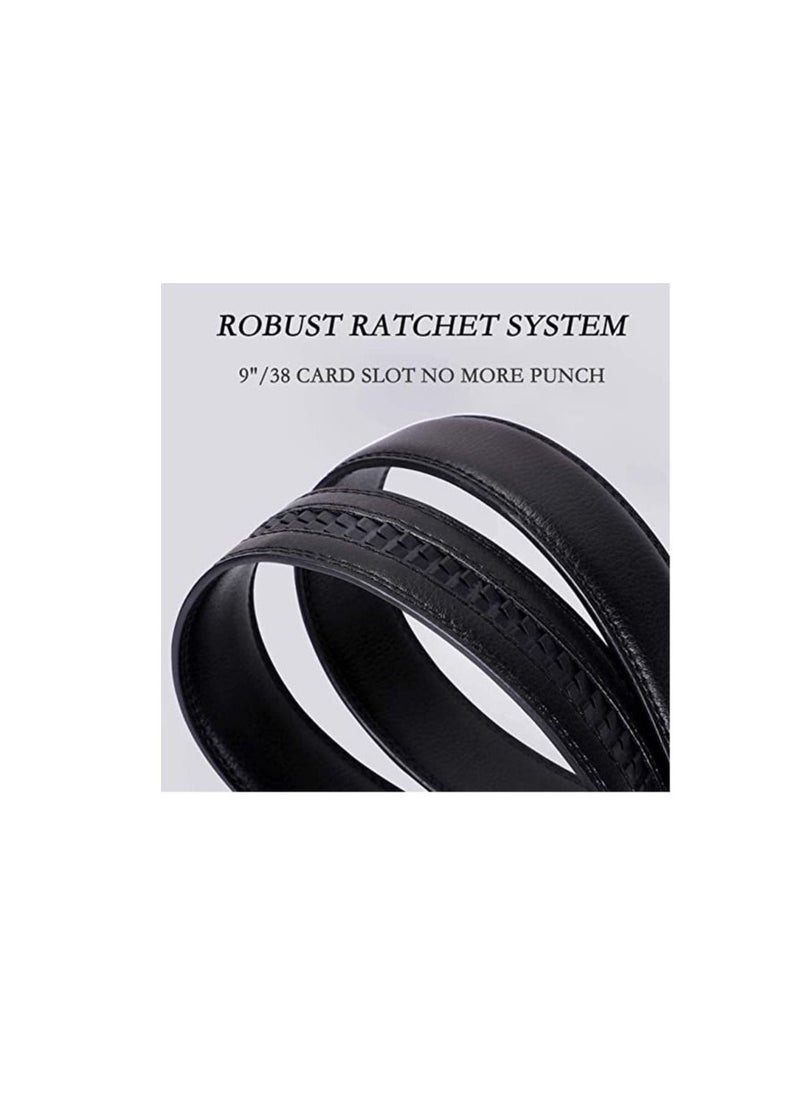 Excefore - Men's Belt, Leather Ratchet Dress Belt Adjustable Sliding Buckle, Automatic Buckle (2 PCS) - Image 1
