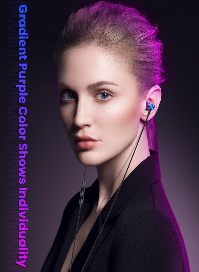 iMangoo Design for Apple Headphones MFi Magnetic Wired Earbuds HiFi Stereo Bass Headset Lightning Earphones with Microphone Volume Control for iPhone 14 Plus 13 Pro Max 12 Mini 11 10 XS XR Purple - Image 2
