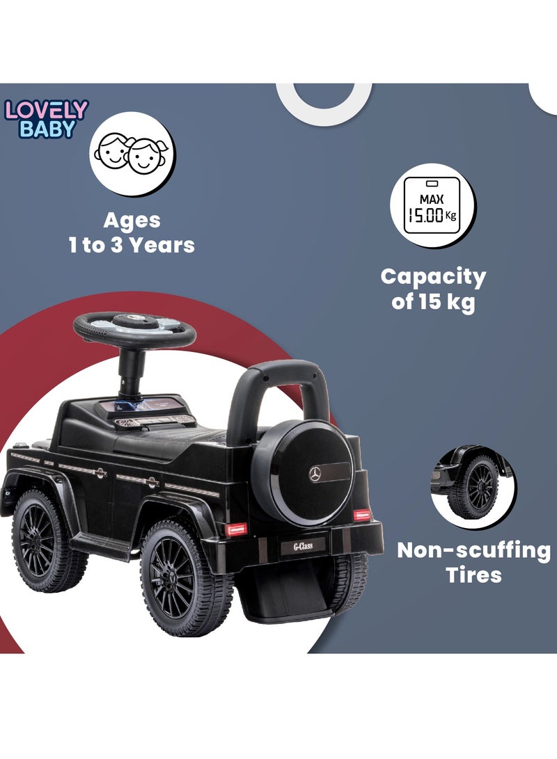 Mercedes-Benz Lovely Baby Mercedes-Benz Push Car for Kids LB 652, Non-Scuffing Tires, Musical Steering, Children Gift for Age 1-3 Years - Black  - Image 2