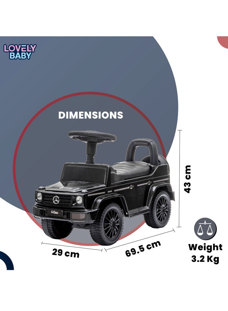 Mercedes-Benz Lovely Baby Mercedes-Benz Push Car for Kids LB 652, Non-Scuffing Tires, Musical Steering, Children Gift for Age 1-3 Years - Black  - Image 3