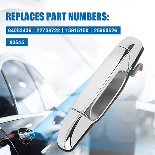 LCWRGS Front Passenger Door Handle Replacement for 2007-2014 Chevy Silverado, Tahoe, Avalanche, Suburban, GMC Sierra, Yukon XL, Cadillac Escalade, Exterior Chrome Door Handle,15915150,25960526,80545 - Image 3