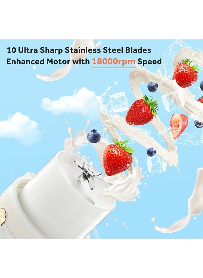 Joshberg Portable Electric Juicer Blender Mini Fruit Mixers Multifunction Juice Maker Ice Crusher with Stainless Steel Blades 350ml  - Image 2