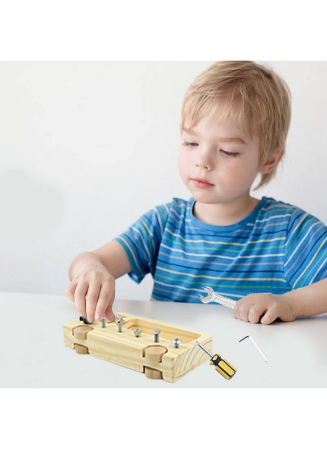 locisne Montessori Screw Driver Board For Kids Basic Skills Montessori Materials Basic Skills Educational Learning Toys Wooden Sensory Real Tool Classroom Stem Gift For 3 4 5 Year Old Toddler Boy Girl  - Image 3
