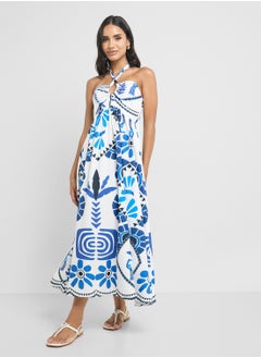 Ginger Halter Neck Floral Print Maxi Dress  - Image 1