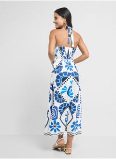 Ginger Halter Neck Floral Print Maxi Dress  - Image 2