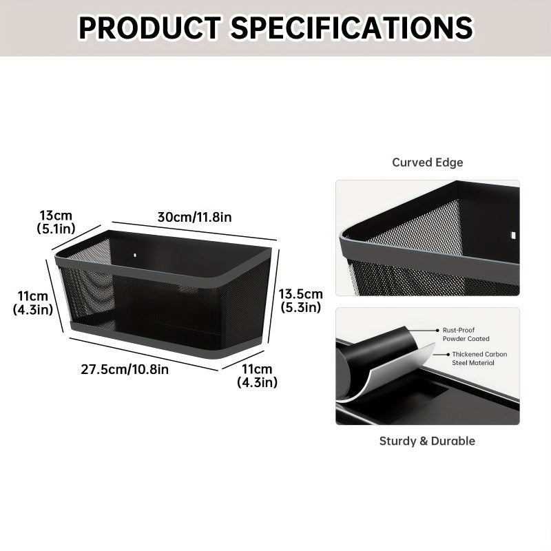 2pcs Black Magnetic Spice Rack for Fridge - Image 5